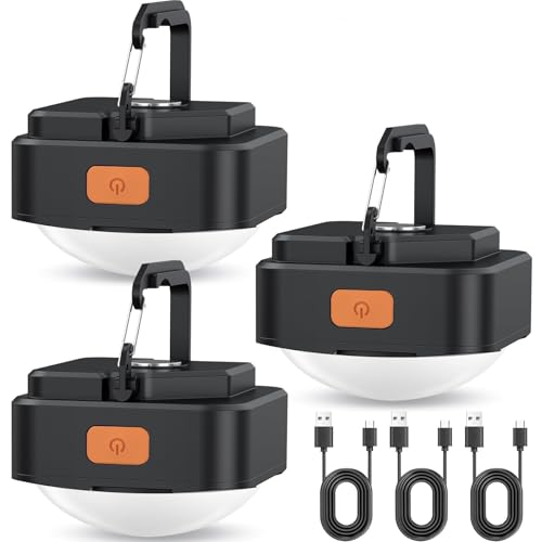 FLY2SKY Rechargeable Camping Lights 3Pcs LED Tent Lanterns