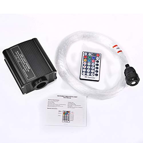 DEWEL Car Home Fibre Optic Star Ceiling Light Kit, 16W RGBW Engine + 150pcs 0.75mm 2m Optical Fibres + 28 Keys Remote Control for Ceiling Sensory Room Decor