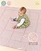 Molis&Co - Krabbeldecke 120x120x5 cm - 100% Baumwolle (OEKO-TEX) - Multifunktionale Spielmatte, Dick & Weich Gepolstert - Ideal als Babydecke & Spieldecke - Dusty Rose