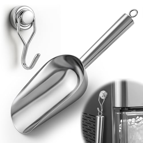 Juome Stainless Steel Ice Scoop with Magnetic Holder for Ge Profile Opal 2.0 Nugget Ice Maker Ice Scoop for Freezer for GE Profile Opal Ice Maker Machine