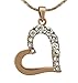 Produktbild Veuer Schmuck für Damen goldene Hals-Kette Herz-Anhänger Rosé-Gold Vergoldet mit Strass-Steinen Geschenk zu Weihnachten für Frauen, die Freundin, Ehe-Frau VF225