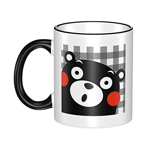 くまモン マグカップ コーヒーカップ コップ 陶器 電子レンジ対応 おしゃれ 大きめ 人気 大容量 330ml アニメ グッズ 雑貨 贈り物 Black