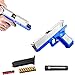 Juyuntong Glock & M1911 Shell Ejection Soft Bullet Toy Gun - 1: 1 Real Dimensions Kids Toy ​Gun, Colorful Pistol Toy with Silencer, Rubber Bullet Toy Pistol (Glock Blue)
