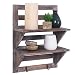 Rose Home Fashion RHF Rustic Shelves Bathroom Shelf Over Toilet Wood Wall Mounted Shelves for Bathroom Floating Shelves Wall Shelves 2 Hooks 2-Tier,Wall Hanging Shelf Organiser Rack (Brown)