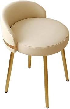 Rotating Makeup Chair, 21 Tall Modern Bedroom Round Stool for Elegant and Practical, High Elastic Comfortable Dressing Table Stool Color Gold