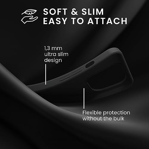 kwmobile Case compatible with iPhone 15 Pro Case - Soft Slim TPU Silicone Phone Cover - Black Matte - Image 4