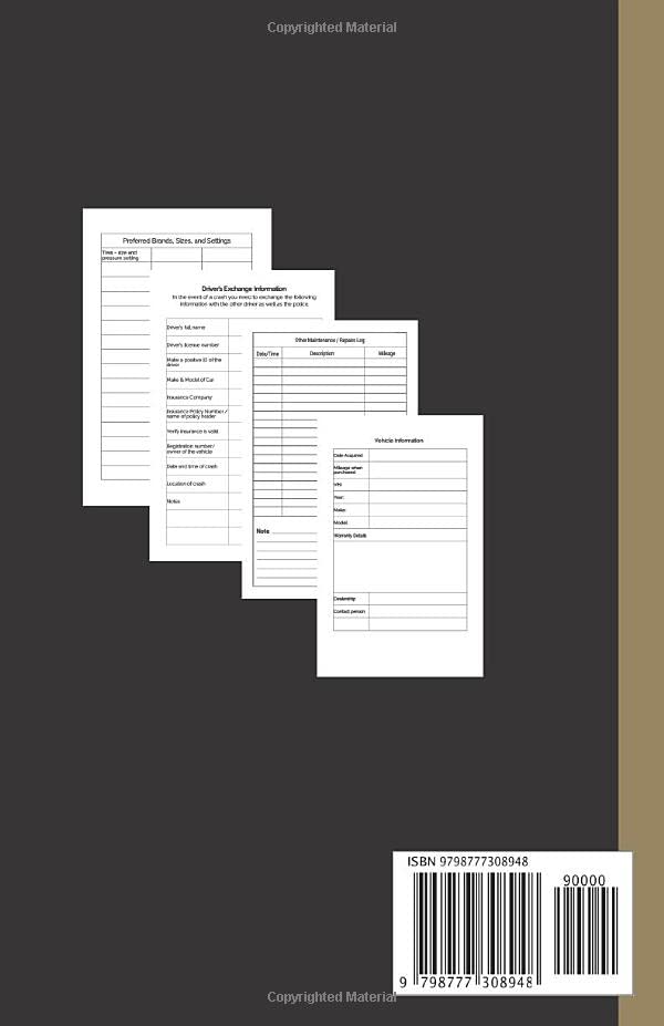 Vista 2 de Vehicle Maintenance Log Book Track and Record Service and Repairs along with Driver Exchange Crash Information