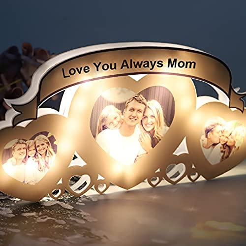 Zhuchao Custom Photo Heart Shaped Acrylic Night Light Personalized Led Night Lamp with Photo and Text, Customized Picture Light Gifts for Valentine's Day, Christmas, Mother's Day,Hilarious123