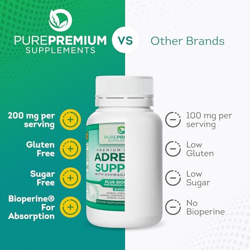 Purepremium Supplements PPS2501 Purepremium Adrenal Support Supplements With Ashwagandha Root Extract - With Bioperine For Maximum Absorption - Supports Normal Adrenal Health Gland Function - 2 Months Supply - 60 Capsules thumb #5