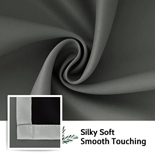 Image of SimpleHome Grey and Greyish White Blackout Curtains for Bedroom 72 Inches Long, Room Darkening Grommet Curtains for Living Room,Thermal Insulated Ombre Drapes,2 Panels, 52x72 inches Length