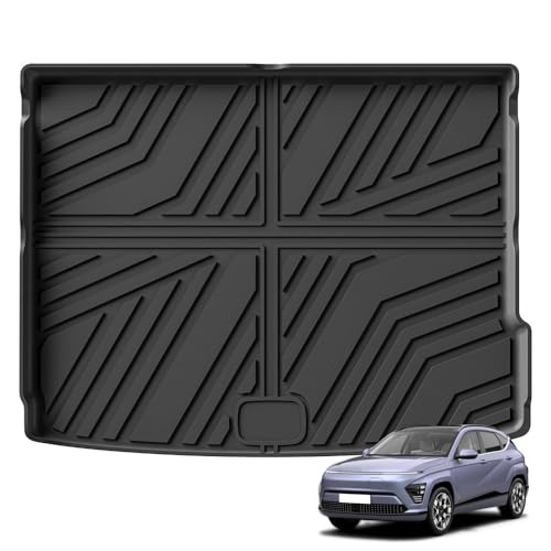 Tapis de sol voiture électrique Hyundai Kona 2023-2024 en TPE premium noir