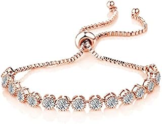 Philip Jones Rose Gold Plated Friendship Bracelet with Zircondia® Crystals