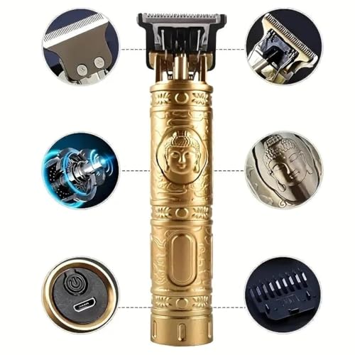 Image of Professional Dragon Style Trimmer for Men | Cordless Rechargeable Hair Clipper With T-Blade | Zero Gapped Electric Shaving Machine for Beard, Hair, Moustache & Face | Grooming Kit