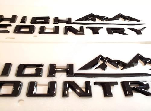 Image of Door Rear Tailgate Badge Nameplate 3D Emblem Replacement for 2021+ Tahoe High Country 5pcs (Gloss Black)