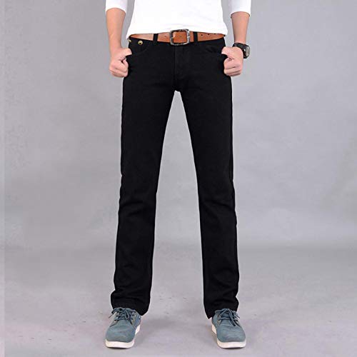 ShFhhwrl Jeans Mens Vaqueros Rectos Vaqueros Clásicos Pantalones De Mezclilla Masculinos Overoles Vaqueros De Hombre 38 Negro