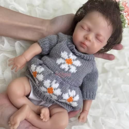 Lifelike 12inch / 30cm Mini Silikon Reborn Baby Puppe Mädchen, realistisches Schlafen Neugeborenes Baby für handgefertigtes Sammlergeschenk – Bild 7