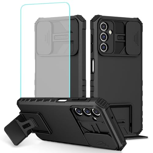 Coque pour Galaxy A16 5G noire avec verre trempé et protège-caméra