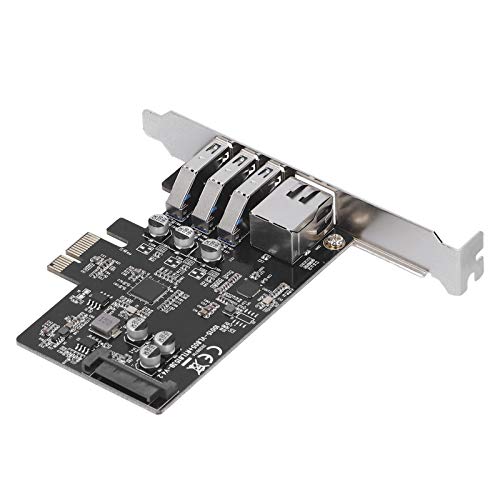 Kafuty-1 MAIWO Gigabit Adapter Card with 3 USB3.0 Ports, KC015 Desktop PCIâ€‘E to USB Hub Docking Station Expansion Board, Suitable for PCI-EX1/X4/X8/X16 Slots.