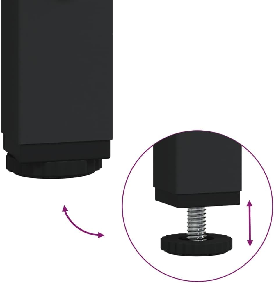 Close-up of adjustable foot on vidaXL Sonoma Bookcase