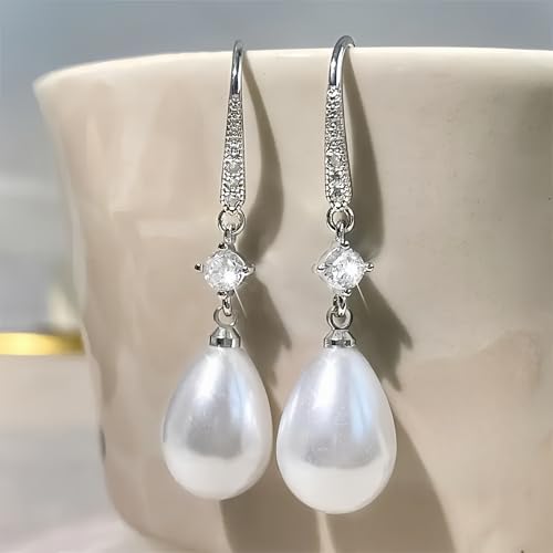Stylish Hook Dangle Earrings for Women – Sparkling Dangle & Stud Earrings, Silver Plated, Hypoallergenic, Love Gift and Premium Jewelry for Women3