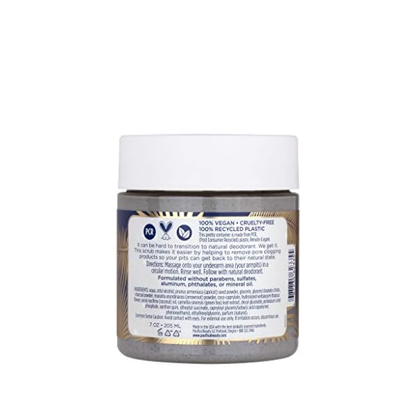 Pacifica-Underarm-Detox-Scrub-Coconut-and-Charcoal-7-oz Pacifica Beauty, Coconut and Charcoal Underarm Detox Body Scrub, For Natural Deodorant Users, Aluminum Free, Safe for Sensitive Skin, Vegan & Cruelty Free