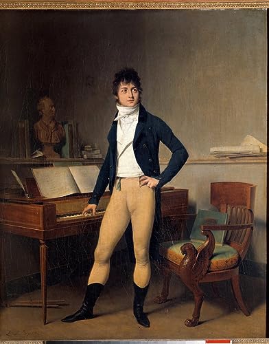 Lienzo de pintura abstracta al óleo: Retrato de Francois Adrien Boieldieu de 60x90cm