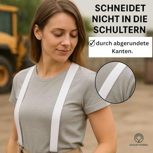 Tirantes para pantalones de esquí con 4 clips fuertes y soporte elástico ajustable en X 3