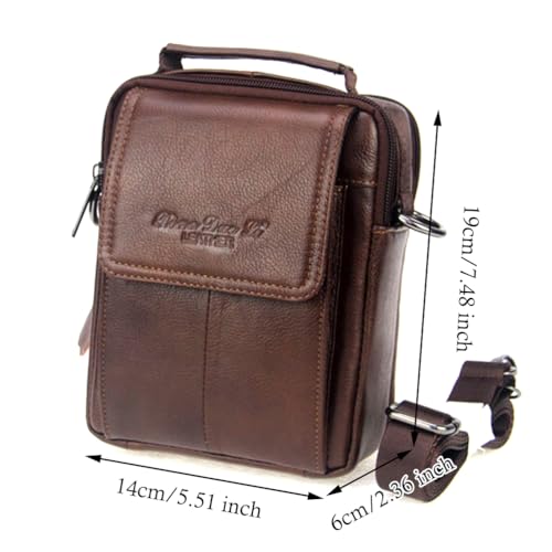 Leather Shoulder Bag Small Messenger Pack Handbag Purse Sling Satchel Formal Travel Business Model 4-Black3