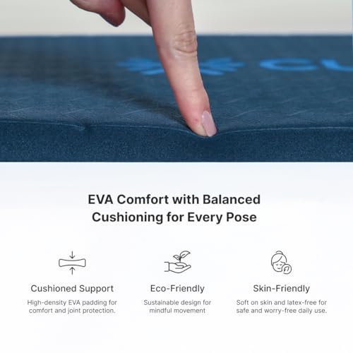Image of CULT EVA Yoga Knee Pads for Men & Women (Pack of 2) Blue 20mm Thick Non-Slip Joint Support Cushion for Yoga, Pilates, Meditation & Floor Exercises Lightweight, Durable & Portable Fitness Accessory