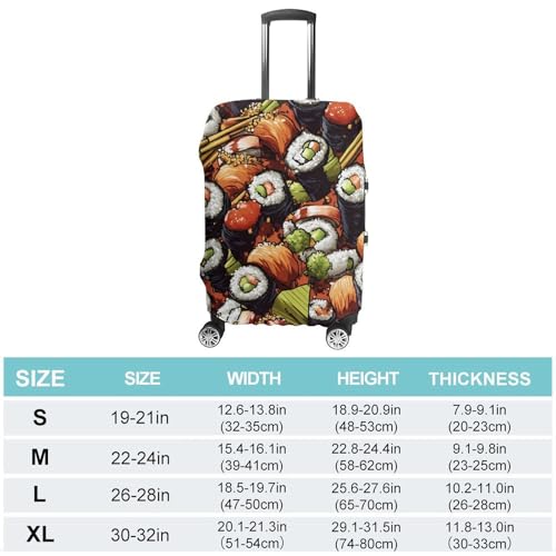 Japanese Sushi Rolls Luggage Covers Washable Travel Suitcase Cover Elastic Baggage Protector2