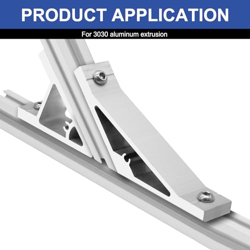 Image of 12pcs 3030 45 /135 Degree Corner Bracket Connector 3030 Extrusion Hardware T-Slot V-Slot Accessories with Screws and Nuts for 3030 Extrusion Angle 3D Printer Framing Accessories Silver