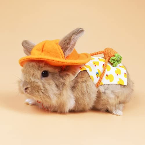Image of Rabbit Harness and Leash for Walking Escape Proof - Cute Mesh Breathable Bunny Vest Harness Outdoor Camping Hiking Training - Also Suit for Ferret Kittn Puppy Small Animals (Medium)