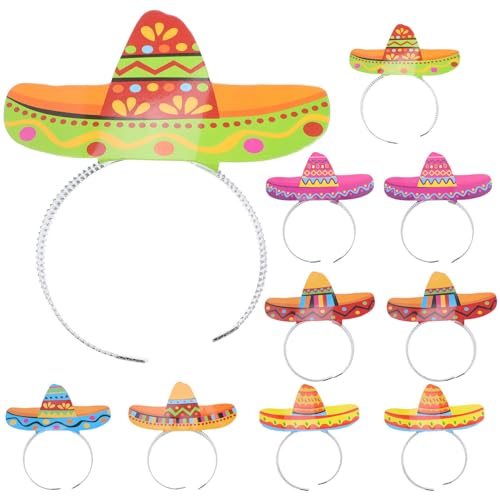 Amosfun Fascia Per Cappelli Da Festa Messicano Sombrero Messicano a Bordo Larga Per Cinco De Mayo Accessorio Per Capelli Per Feste E Cosplay 6 Pezzi