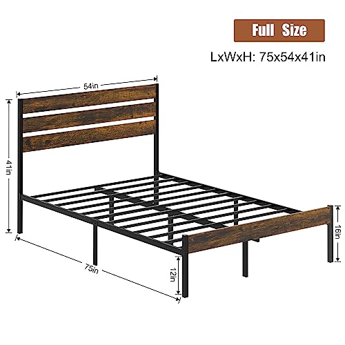 Image of Shintenchi California King Size Round Bed Frame with Steel Slat Support, Platform Metal with Headboard and Footboard, No Box Spring Needed, Noise Free, Easy Assembly