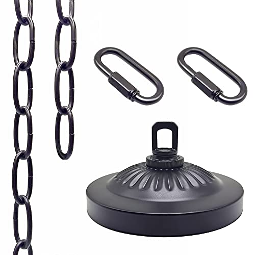 Ecudis Light Fixture Canopy Kit, 5 Inches Diameter And 6 Feet Chain Includes Mounting Hardware For Chandelier Or Swag Light Fixtures,Black #TOP1