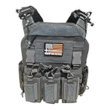 Redemption Tactical Crusader 2.0 Molle Quick Release Buckles Laser Cut Airsoft Vest with Adjustable Size Sides (Wolf Grey)