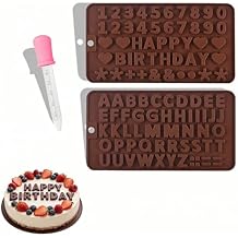 Silicone Letter and Number Chocolate Molds, 2 Pack Food Grade Alphabet Candy Baking Molds with Symbols, for DIY Chocolate, Candy, Jelly, Cake Decorating