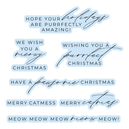Evita frases borrosas con Meowy Christmas Sentiments juego de aluminio 4