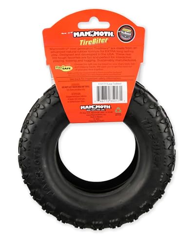 Mammoth TireBiterII – Hundespielzeug aus Naturkautschuk für Extreme Kauer – Hundespielzeug für extra langes interaktives Spielen – Aggressives Kauspielzeug für große – XL-Hunde – Größe XL 17,8 cm