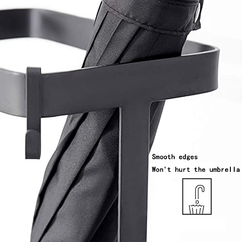 Porte-parapluies noir support facile à installer avec crochets - 7