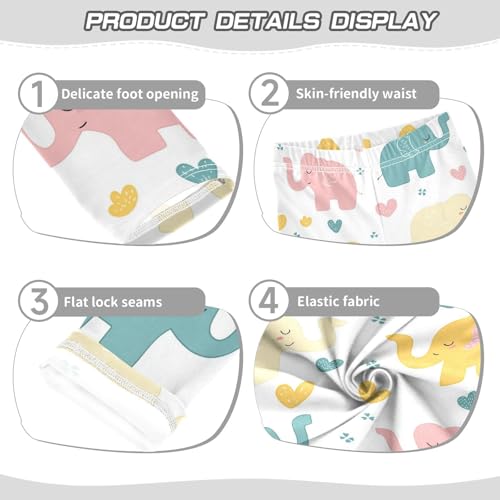 Simple Elephant Girls Leggings,Workout Leggings for Girls Toddler Athletic Legging Size for 3-10T3