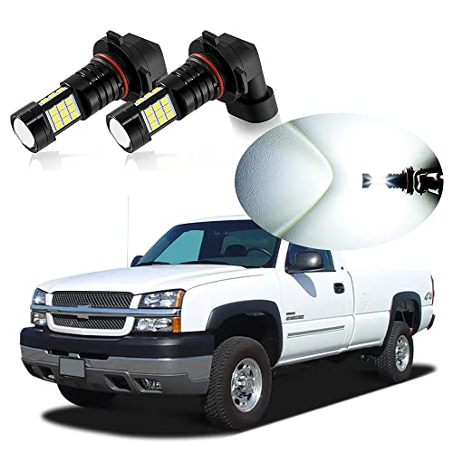 MEALAM 6000K Xenon White H10 9145 9140 LED Fog Lights Bulb Compatible with 2003 2004 2005 2006 Chevrolet Silverado/GMC Sierra, Pack of 2