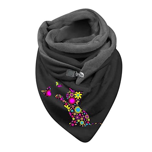 Wrap Shawls Casual Women Printing Button Soft Scarves Warm Fashion Scarf Winter Long Scarf (Z, One Size)