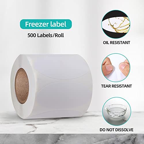 Bemkoo Food Labels Sticker - Removable Labels For Jars - 500Pcs Blank Sticker 1.2X2.5 Inch - Water Oil Resistant Freezer Labels No Residue For Food Containers Kitchen Pantry Bottles Bins Oval #TOP1