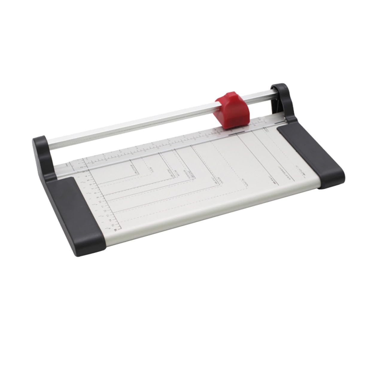 Taglierina Ghigliottina Manuale A3 A4 in Metallo Bianco | Base Millimetrata con Righello Stampato, Sistema di Bloccaggio Automatico, per Casa e Chiese