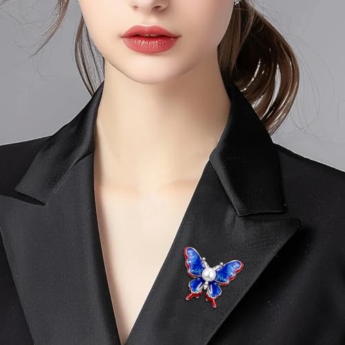 Image of Rhinestone Brooch Pins for Women, Vintage Crystal Enamel Brooches, American Flag Pin Patriotic Lapel Pins Gift for Suit Clothes Bag Accessories