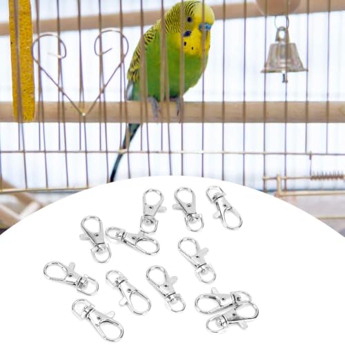 Image of 12Pcs Bird Cage Lock Clips, Metal Trigger Snap Hooks, Anti-Escape Swivel Trigger Clasps, D Eye Bird Cage Escape-Resistant Door Buckles for Bird Small Pets Cages Door Buckle Lock