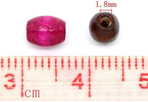 Miniatura 6 de 3,000 cuentas de barril de madera, colores surtidos brillantes, a granel, 0.157 x 0.236 in, muy pequeñas, con agujero de 0.071 in