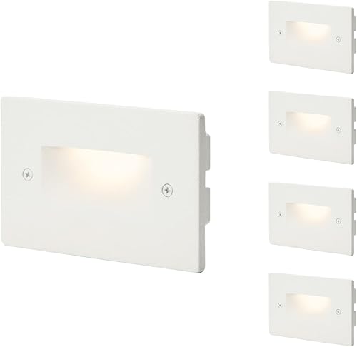 Miniatura 8 de Vtuik Paquete de 4 luces LED de escalera de 3 W 255 lúmenes 3000 K4000 K5000 K luces de paso regulables blancas para interiores y exteriores IP65