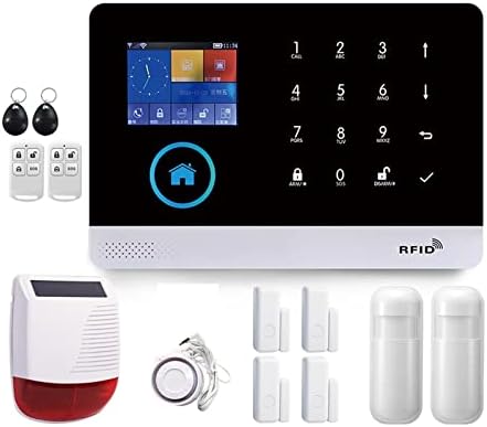UGPET Wifi Alarm System Smart Home WiFi GSM Alarm System For Home With Motion Sensor Wireless Siren Night Vision IP Camera Tuya (Color : H-103, Size : E)